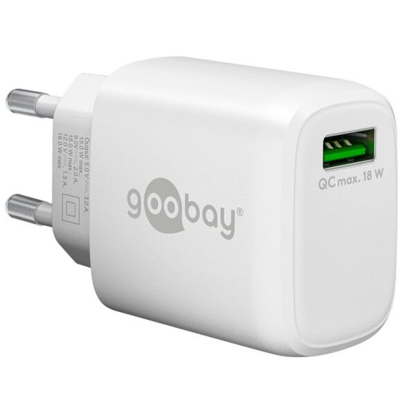 Ladegerät Goobay weiss Steckdose auf 1x USB 3A (18W)