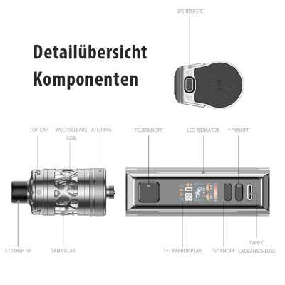 E-Zigaretten Set ASPIRE Zelos M80 4ml 2600mAh