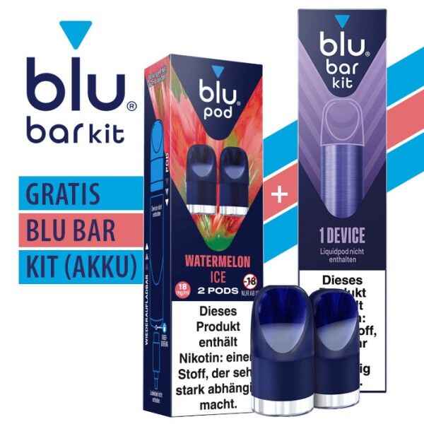 *AKTION* Pod mit Liquid für blu mit Akku blu Bar Kit (gratis)