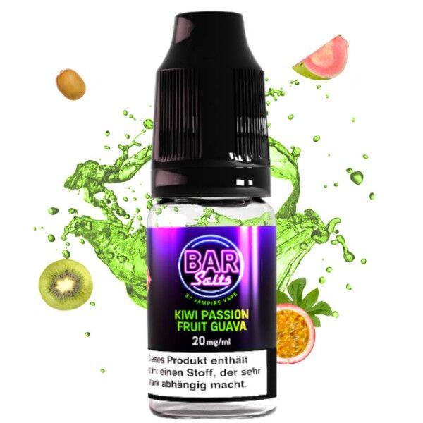 Liquid Nikotinsalz Bar Salts - Kiwi Passion Fruit Guava Vampire Vape 10ml